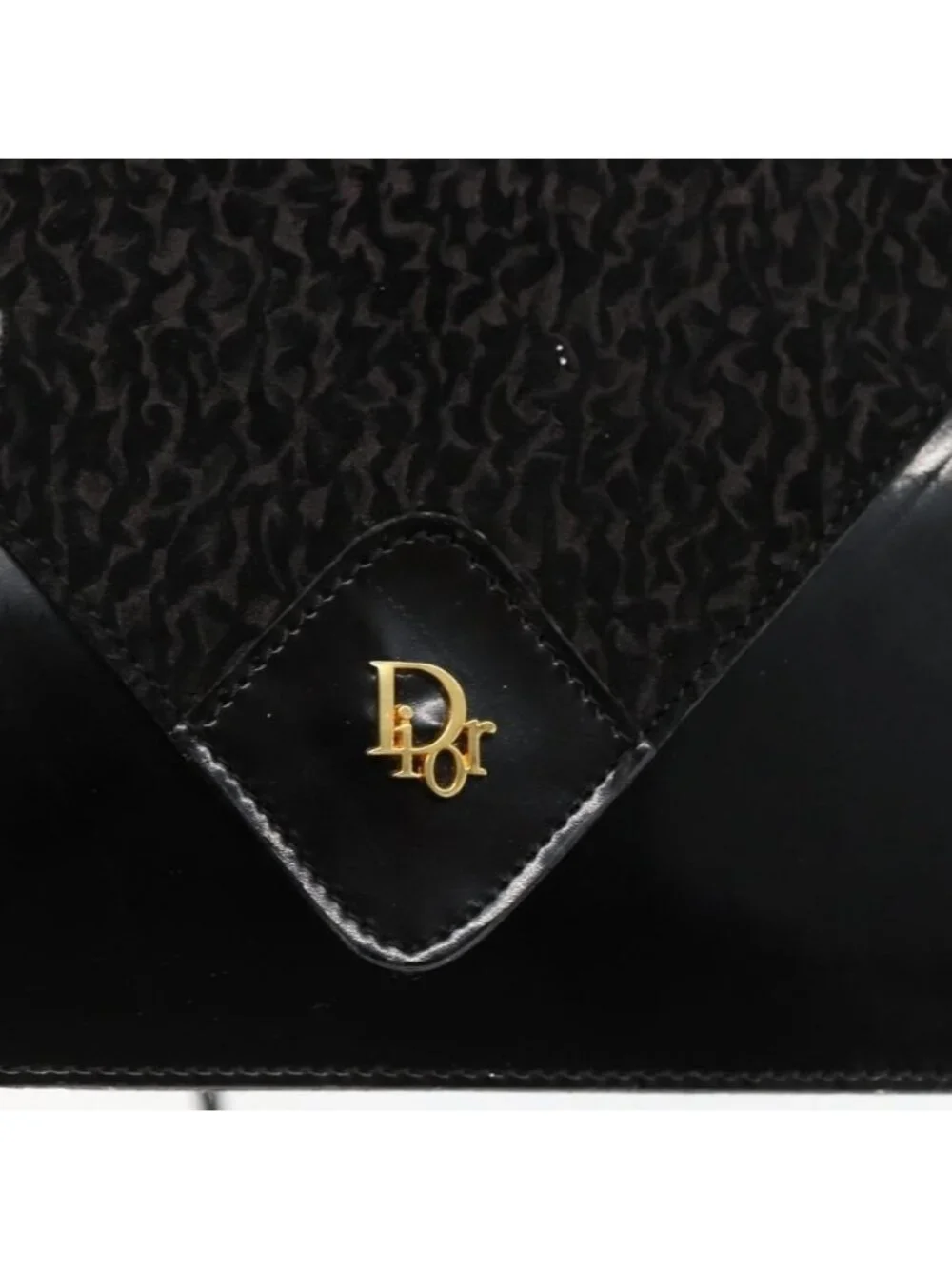 Authentic Christian Dior Shoulder Bag Leather Black Gold - Picture 6 of 16